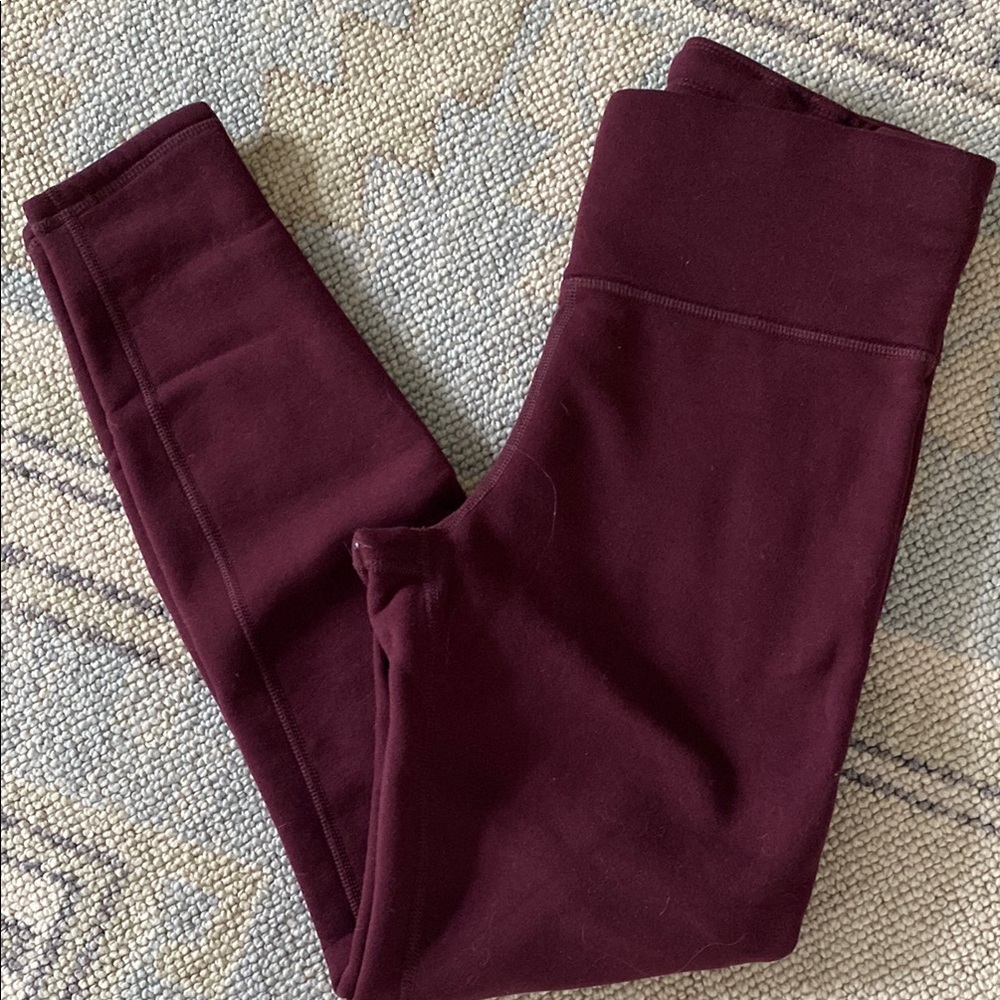 Athleta Maroon/Burgundy High-Waist Leggings